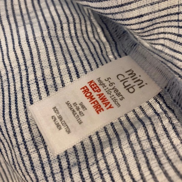 Mini Club striped shirt dress floral embroidery girls age 5-6 years - Picture 3 of 3